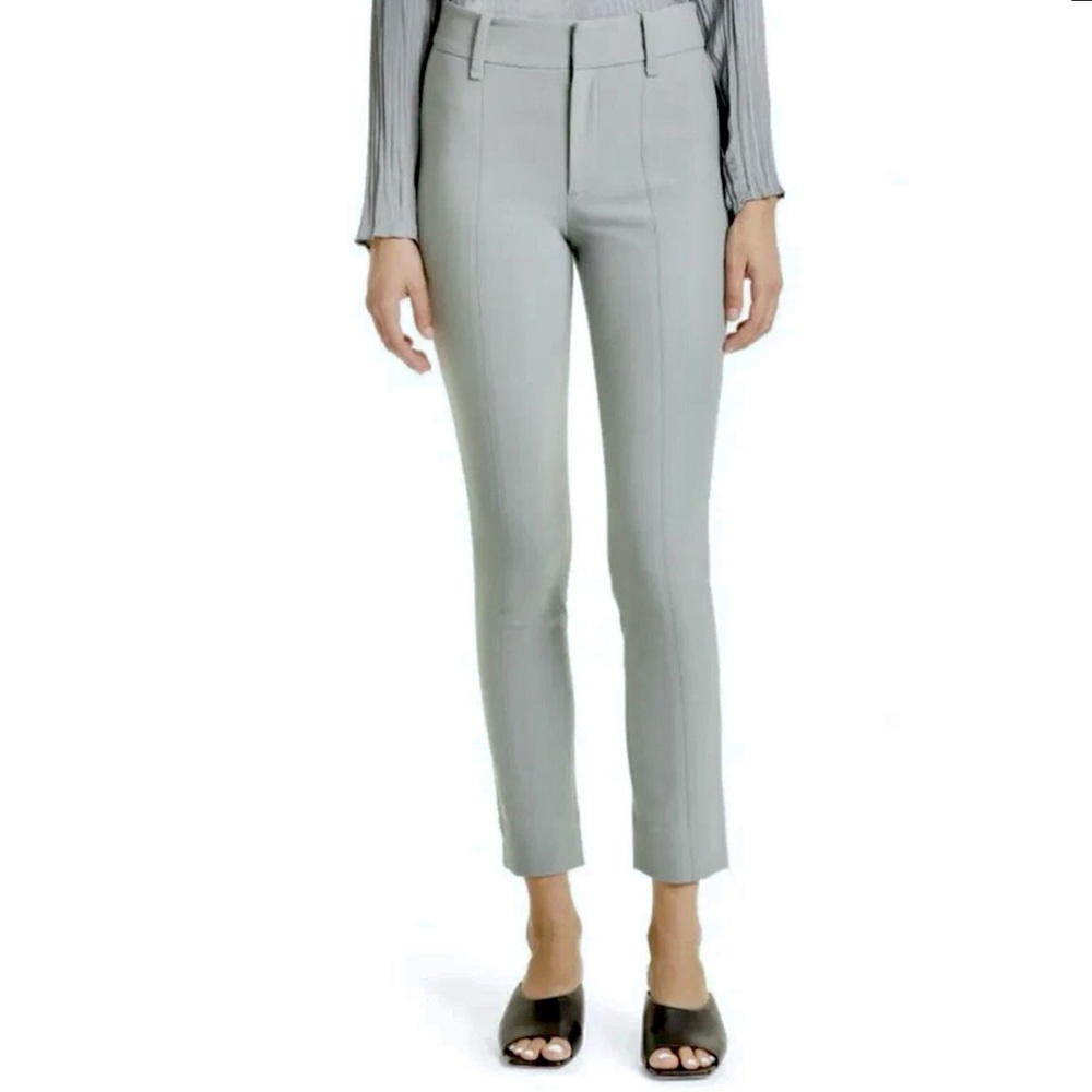 Vince High Waist Crop Cigarette Pants Seam Front Ankle Green Size 20